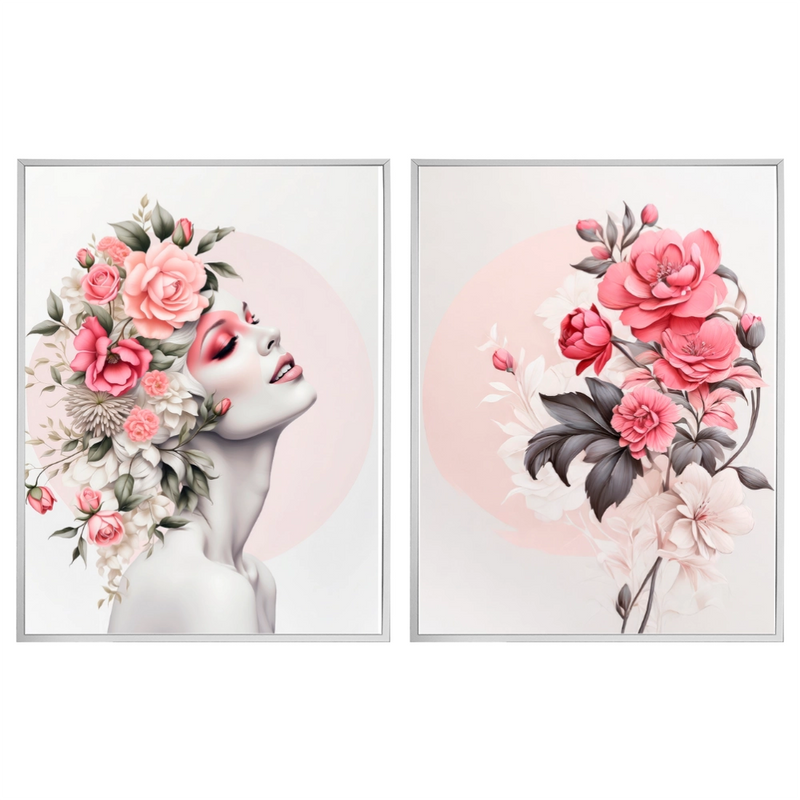 Kit 2 Quadros: Floral - Beleza e Delicadeza na Decoração