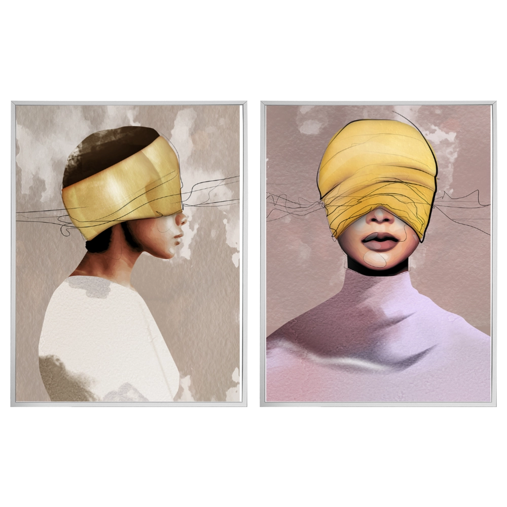 Kit 2 Quadros: Reflexos Ocultos