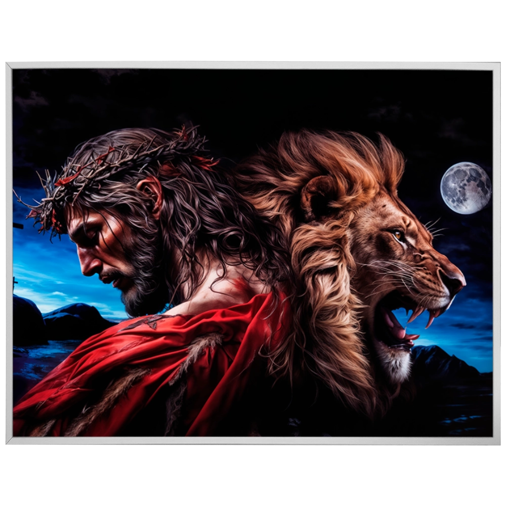 Quadro Leão Força e Paz