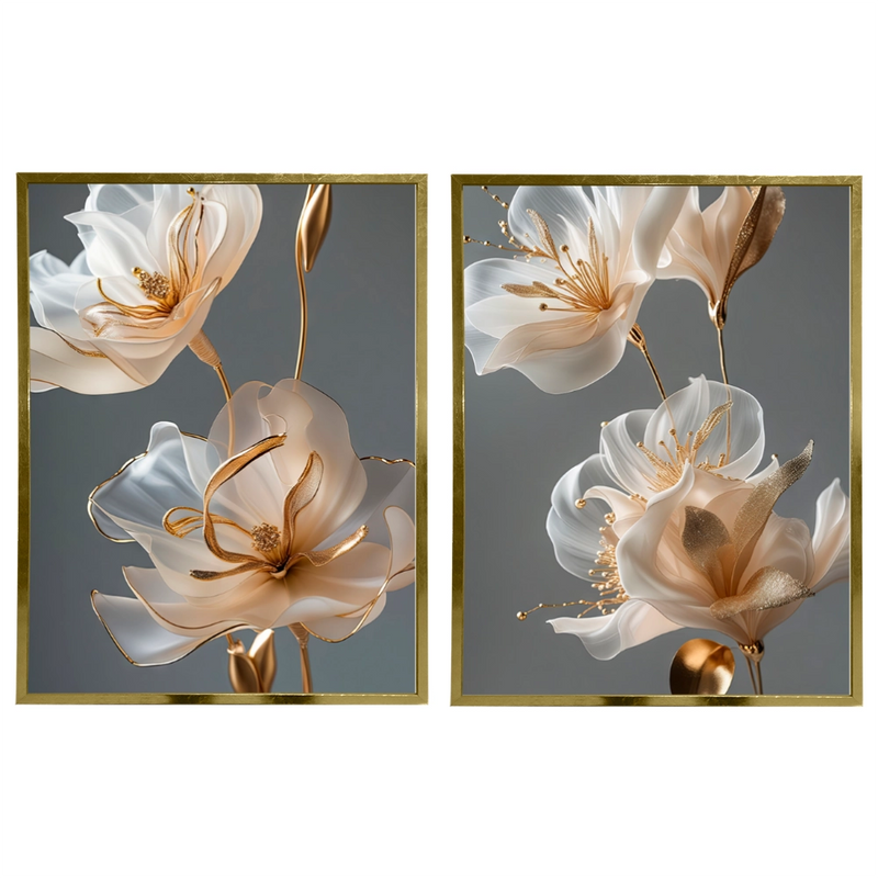 Kit 2 Quadros: Sofisticação Floral
