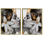 Kit 2 Quadros: Floral - Arte Moderna em Tons Neutros