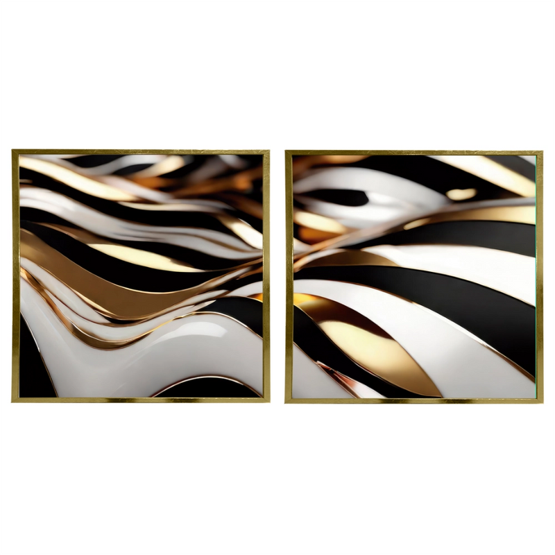 Kit 2 Quadros: Elegância Fluida