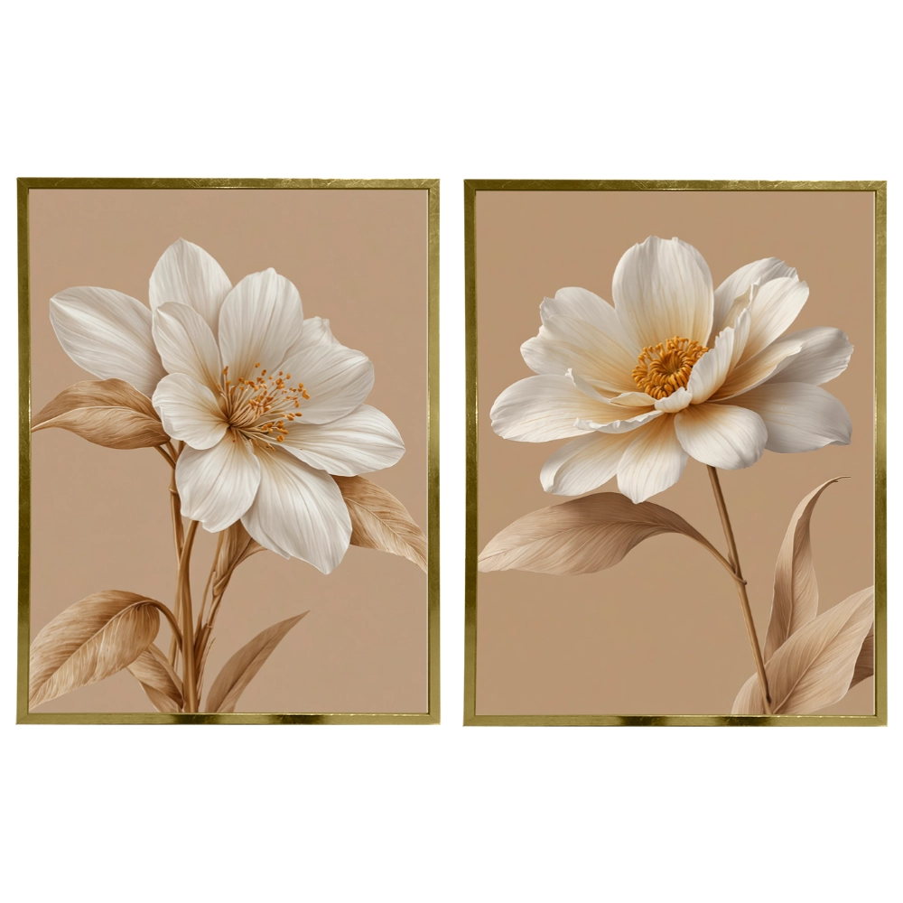 Kit 2 Quadros: Floral Terra Serena