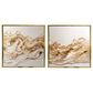 Kit 2 Quadros: Fluxo Dourado