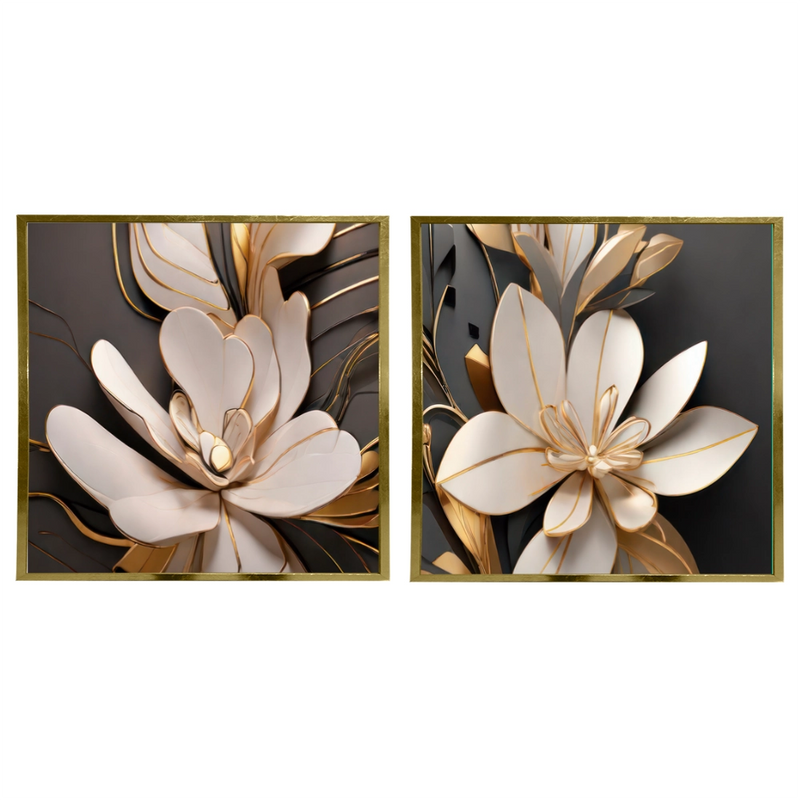 Kit 2 Quadros: Opulência Floral