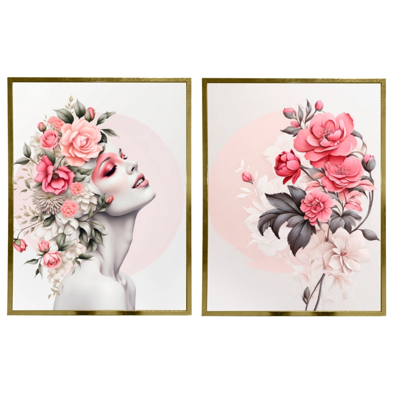 Kit 2 Quadros: Floral - Beleza e Delicadeza na Decoração