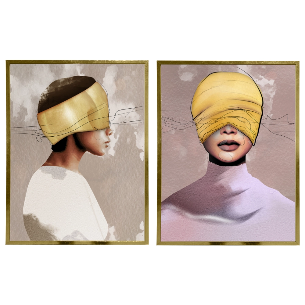 Kit 2 Quadros: Reflexos Ocultos