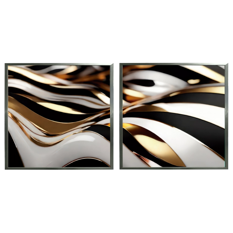 Kit 2 Quadros: Elegância Fluida