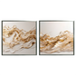 Kit 2 Quadros: Fluxo Dourado