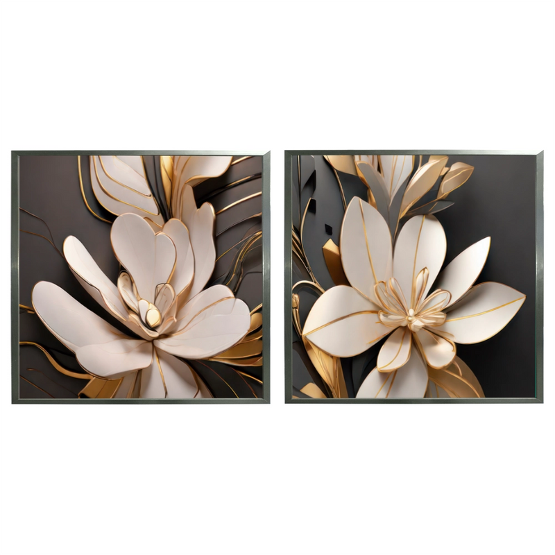 Kit 2 Quadros: Opulência Floral