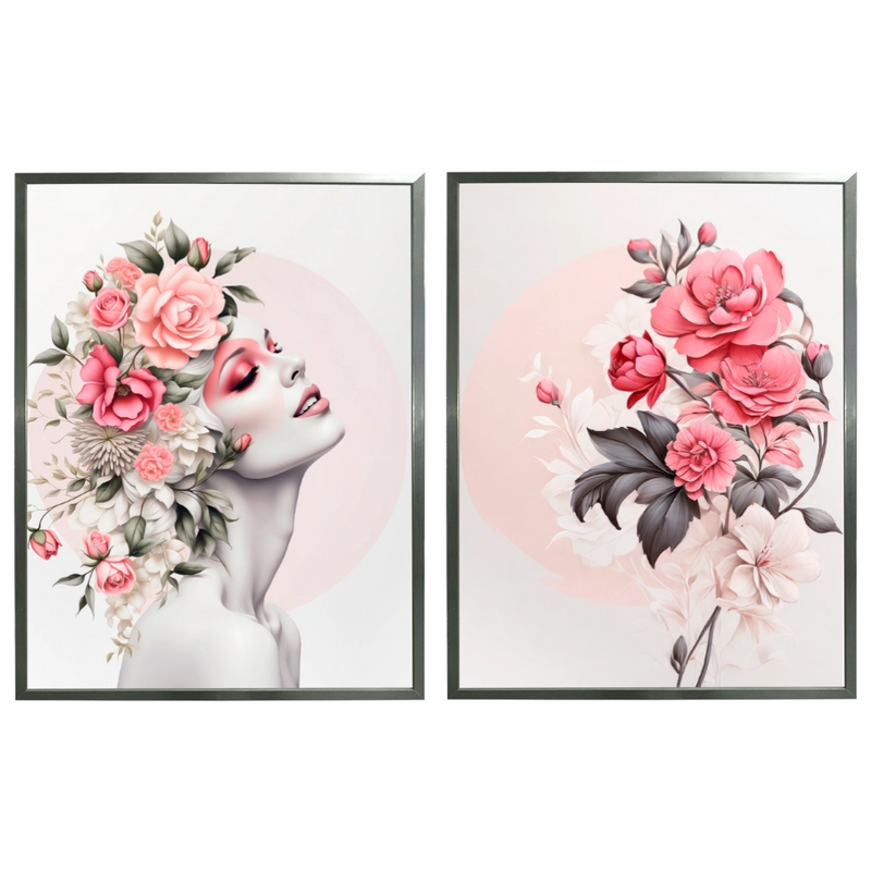 Kit 2 Quadros: Floral - Beleza e Delicadeza na Decoração