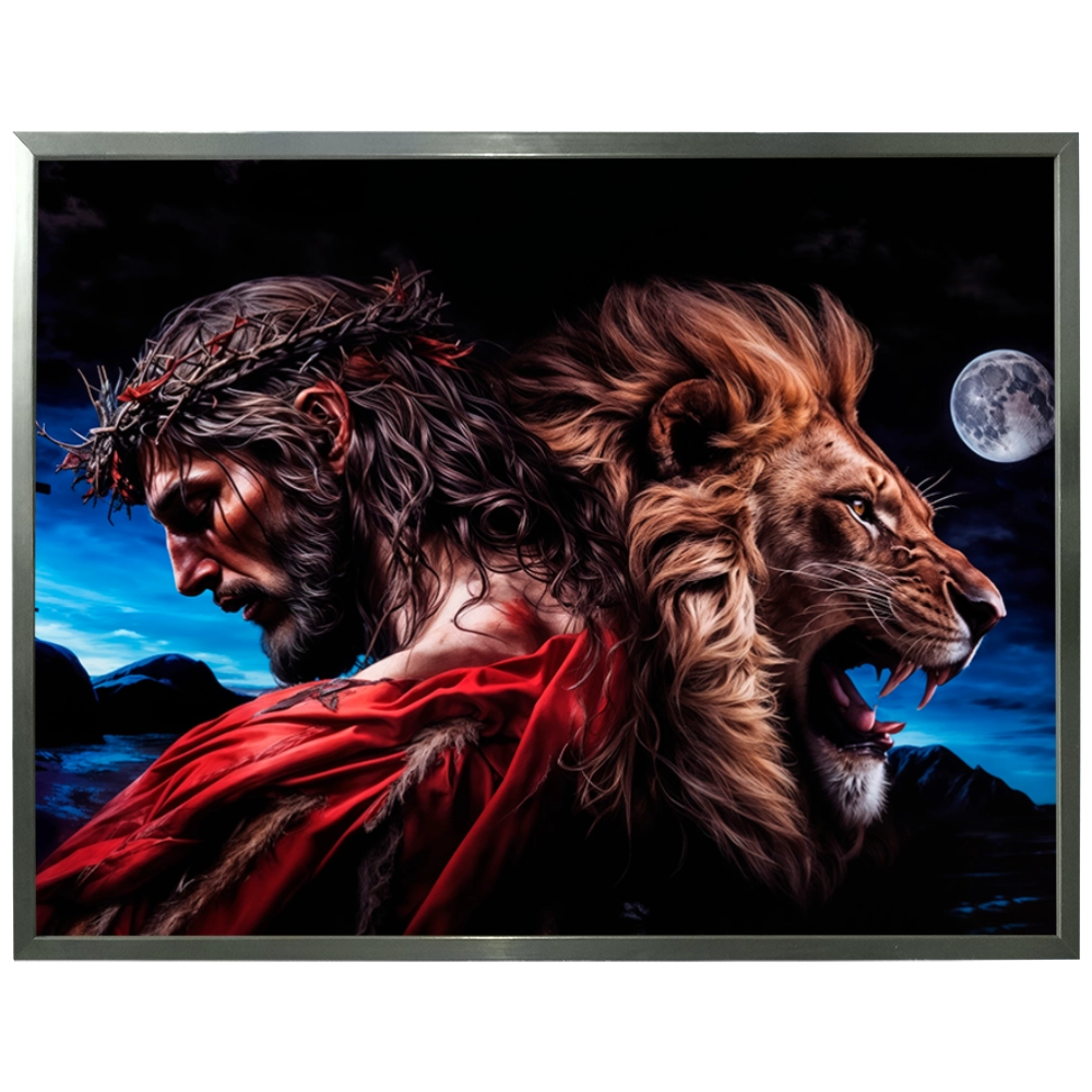 Quadro Leão Força e Paz