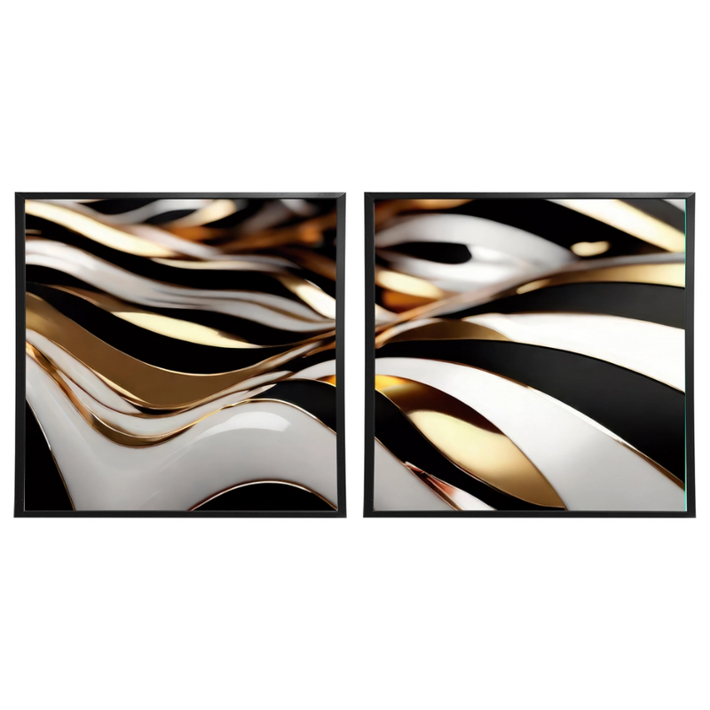 Kit 2 Quadros: Elegância Fluida