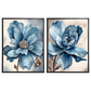 Kit 2 Quadros: Floral Azul Sereno