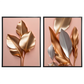 Kit 2 Quadros: Floral Ouro e Rosé