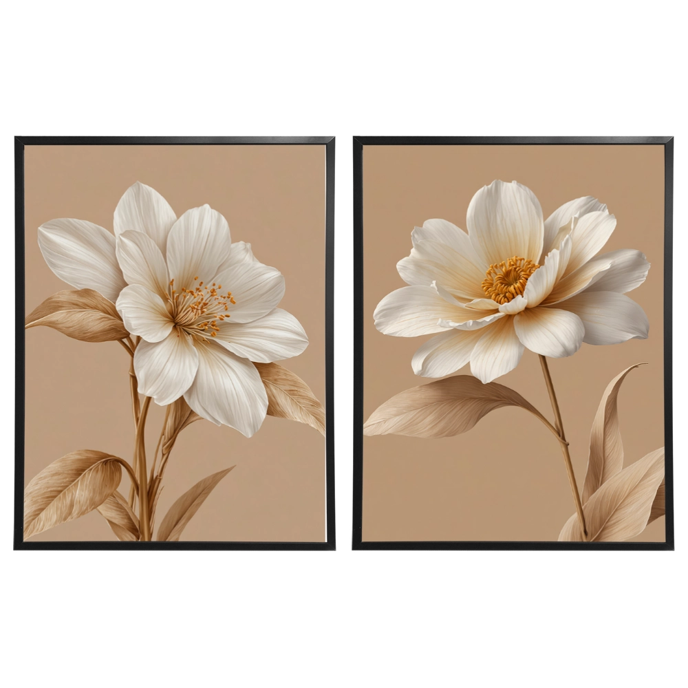Kit 2 Quadros: Floral Terra Serena
