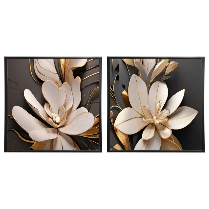 Kit 2 Quadros: Opulência Floral