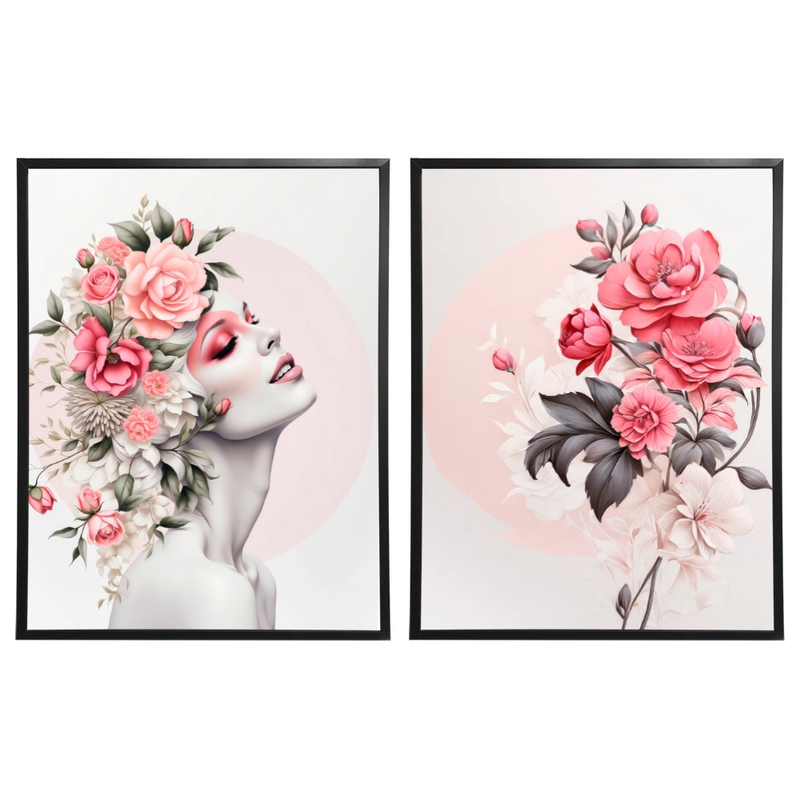 Kit 2 Quadros: Floral - Beleza e Delicadeza na Decoração