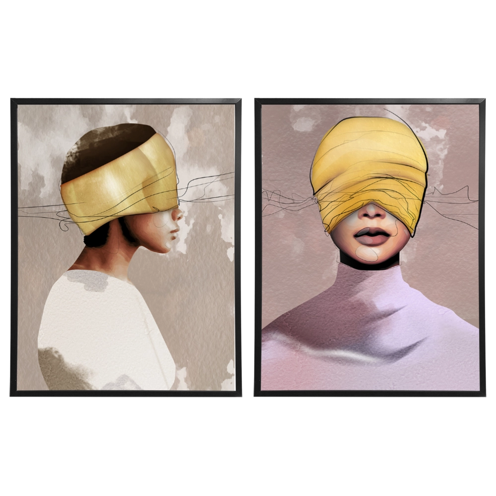 Kit 2 Quadros: Reflexos Ocultos