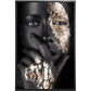 Rosto feminino com pintura Black e textura Gold