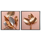 Kit 2 Quadros: Floral Metálico Gracioso