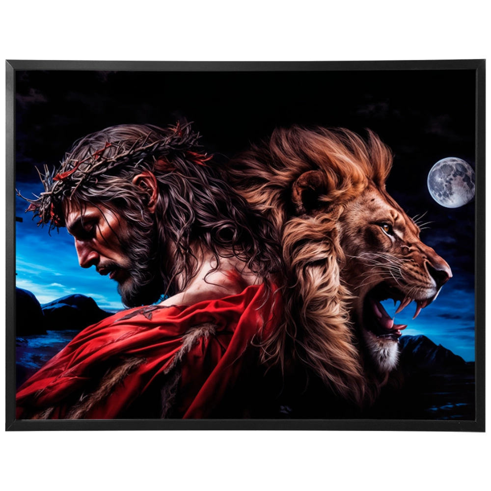 Quadro Leão Força e Paz